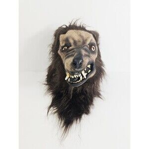 Werewolf Dark Brown Medium Adult Size Mask Covers Neck Latex Halloween Cosplay